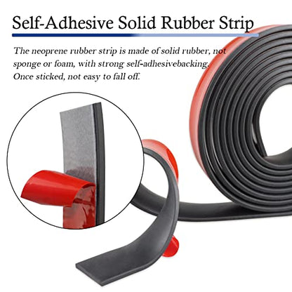 LSGCQ Neoprene Rubber Strips with Adhesive Backing Rubber Sheets - size: 2” Wide x 1/5" Thick x 40' Long