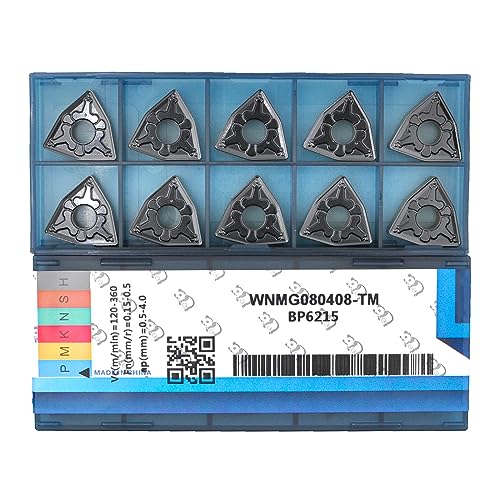 CNC Carbide Inserts WNMG 432 Wnmg080408-TM for Metal Cutting Steel, Semi-Finishing chipbreaker for Turning Insert, 10 PCS - size: WNMG 432-TM