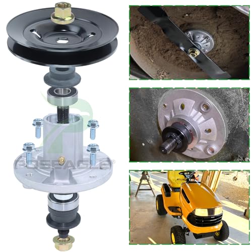 3 Pcs GY21098 Spindle Assembly for John Deere D140 E140 LA145 Deck - color: A10 3xSpindle+3xGX22616+1/2x141 Belt