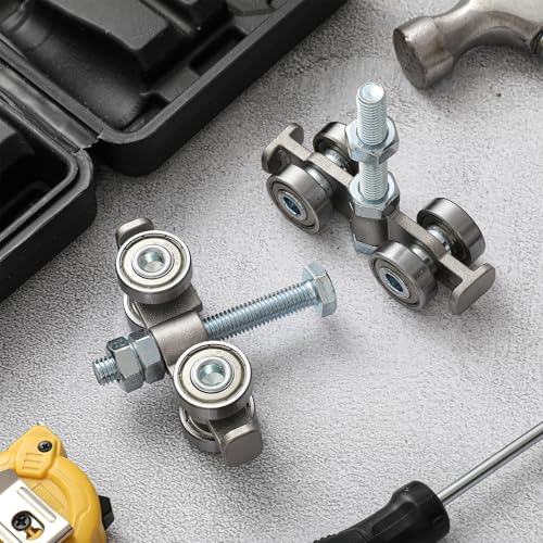 Tallew 4 Pcs Silver 4 Wheel Silent Trolley Assembly Roller, Bolt Style - size: Bolt Style