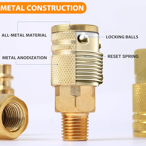 14 Pcs 1/4" Quick Connect Air Hose Fittings