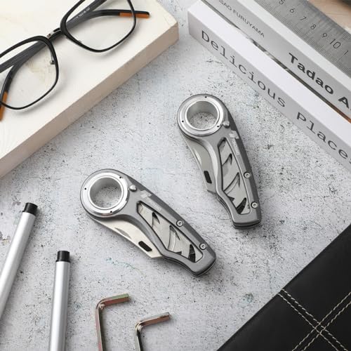 Tondiamo 2 Pcs Folding Pocket Utility Knife Box Cutter, Gray - color: Gray