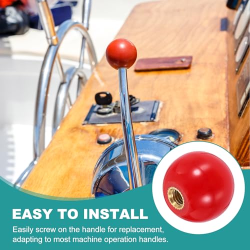 uxcell 4Pcs Threaded Ball Knobs, M5 x 25mm Phenolic Plastic Thread Ball Handles Balls Nuts Knob Caps Nut Balls with Threaded Insert for Machine Lever Handle DIY Project, Red - color: Red, size: M5 x 25mm