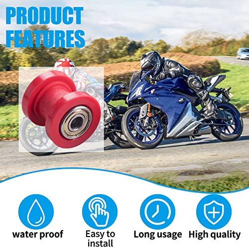 JINGKE 8mm and 10mm Chain Roller Pulley Tensioner Wheel Guide Per for Motorcycle Mini Bike Atv 125cc 140cc 160cc SSR XR125 CRF50 KLX110 Pitster Pit Dirt Bike Parts（RED）… - color: Red