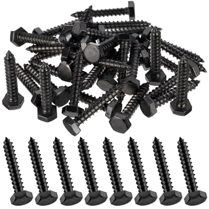 Zonon 304 Stainless Steel Lag Screw for Wood - color: Black, size: 1/4" X 1-1/2"