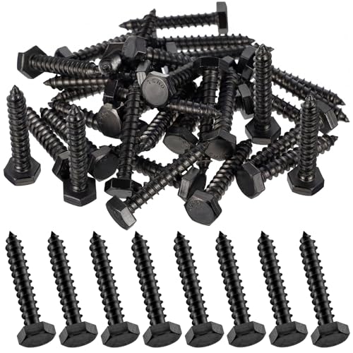 Zonon 304 Stainless Steel Lag Screw for Wood - color: Black, size: 1/4" X 1-1/2"