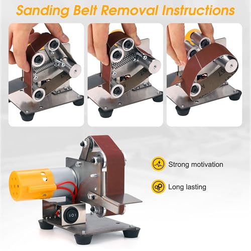 Mini Belt Sander for Knife Making, 3 IN 1 Electric Power Bench Belt Sanders - style: Multi-functional Belt Sander