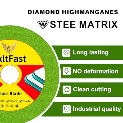 FIXLTFAST 4-1/2 x 7/8 Glass Diamond Cutting Blades for Angle Grinder -3PCS