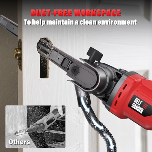 Cordless Detail Belt Sander Compatible with Milwaukee 18V/M18 Battery - color: Red