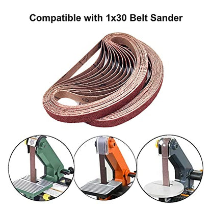 1x30 Sanding Belt 80 Grit, 24 Pack - color: 80 Grit, size: 1x30in