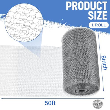 8 Inch X 50 ft Stainless Steel Mesh Rodent Control for Slugs - size: 8 Inch x 50 ft