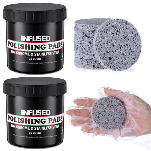 20 Pcs Pre Saturated Grey Chrome Polishing Pads Metal Pipe Polishing Pad