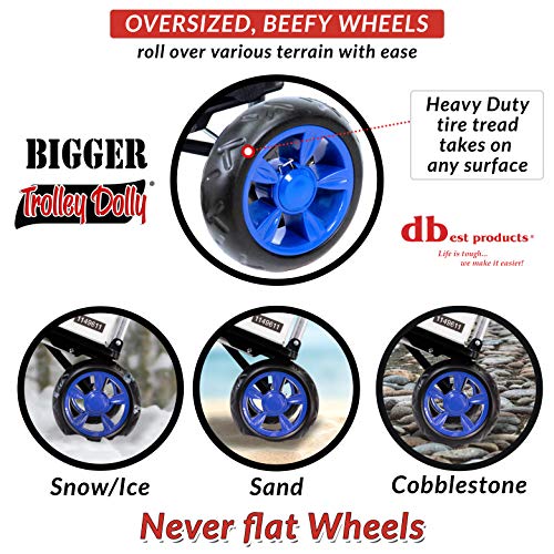 dbest products Bigger Trolley Dolly, Blue Shopping Grocery Foldable Cart - color: Blue