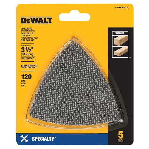 DEWALT DWASPTRIM120 120 Grit Mesh Oscillating Triangle (5 Piece) - size: 1 Count (Pack of 1)