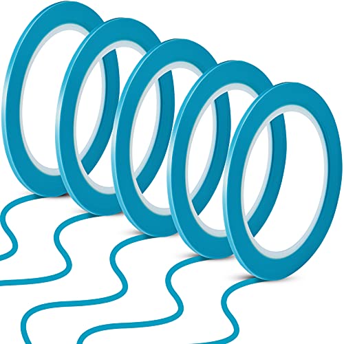 Xuniea 5 Rolls Fine Line Vinyl Tape, 1/8 Inch, Blue - color: Blue, size: 1/8 Inch