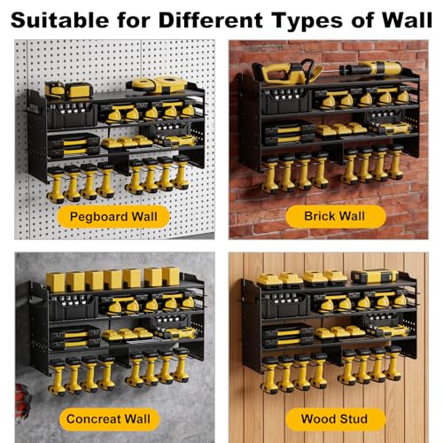oviitech Large Power Tool Organizer Wall Mount Black - color: Black