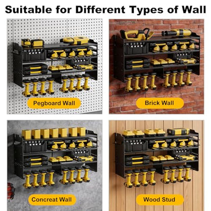 oviitech Large Power Tool Organizer Wall Mount Black - color: Black