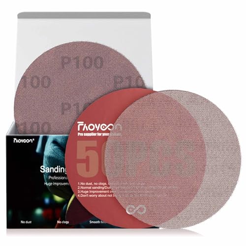 6 Inch Sanding Mesh | Micro Mesh Hook and Loop Sanding Discs | Dust Free Net Sandpaper | 50 Pack 100 Grit | Wet and Dry Sanding Screen | Anti-Clog and Last Longer - style: 100 Grit