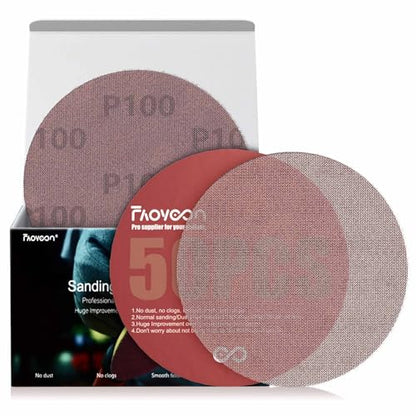 6 Inch Sanding Mesh | Micro Mesh Hook and Loop Sanding Discs | Dust Free Net Sandpaper | 50 Pack 100 Grit | Wet and Dry Sanding Screen | Anti-Clog and Last Longer - style: 100 Grit