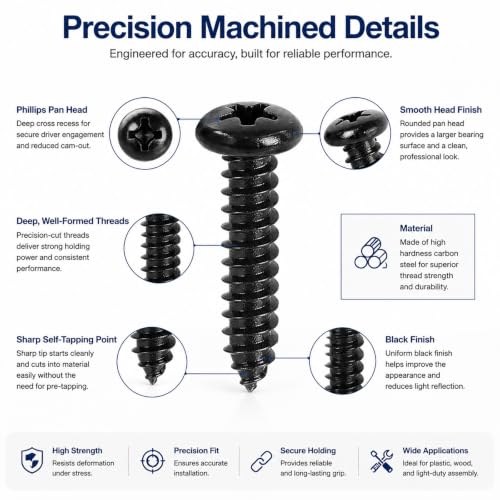 M2 M3 M4 Self Tapping Screws for Plastic, Carbon Steel, 625 PCS - size: M2M3M4 625pcs