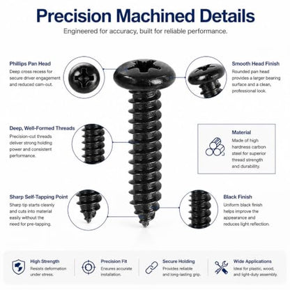 M2 M3 M4 Self Tapping Screws for Plastic, Carbon Steel, 625 PCS - size: M2M3M4 625pcs