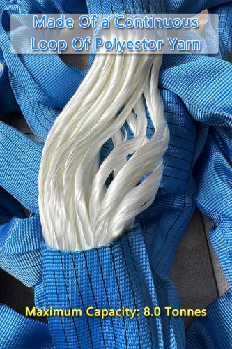 Round Sling 2Packs 17636lb 10FT Sling Strap Rigging Polyester Endless Lift Sling for Hoist Heavy Duty Objects Heavy Duty Poly Lifting Sling Polyester Endless Round Sling【8T-3M-2Pcs】 - size: 8T-3M-2Pcs