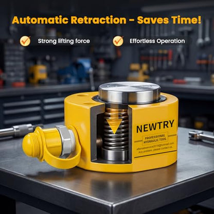 NEWTRY 5T Low Profile Hydraulic Ram Jack Kit with CP-180 Manual Pump - size: 5T Hydraulic Jack + cp-180 pump