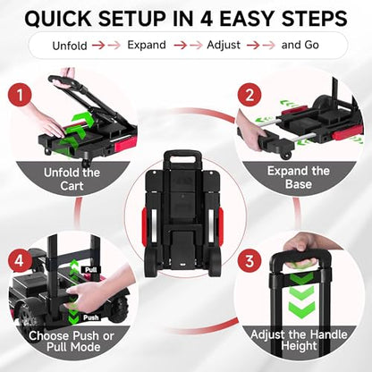 Folding Hand Truck Dolly, 220 lb Portable Utility Cart