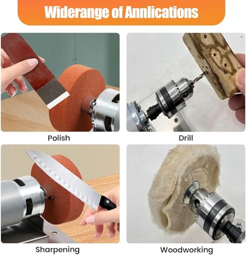 Small Bench Grinder for Sharpening, 6 x 4 x 4in Mini Belt Sander, 96W Electric Benchtop Sander, 7 Adjustable Speed for Metal Wood DIY Handcraft, Tool & Knife Sharpening