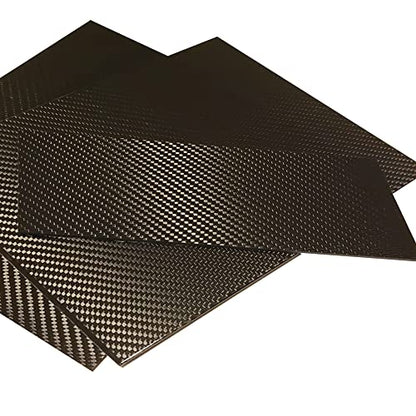 – 300mm x 200mm x 1mm – 100% - Pure Carbon Fiber Laminate Plate Panel – Black - 3K Plain Weave - Glossy Surface – for CNC Machining, Drones, Radio Control Cars, Boats – Nano tech Material - size: 1 - Plate