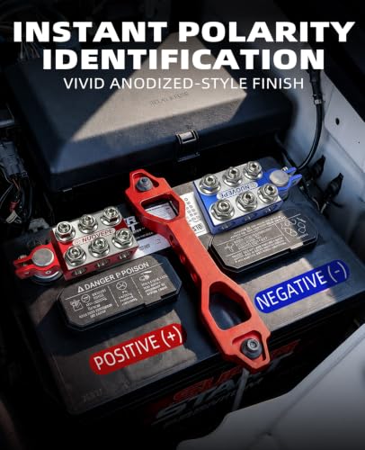 12-Way Car Battery Terminal Connectors, 6 x 2/0 Ports, M8 Studs - color: 6 x 2/0 Ports + 6 M8 Studs