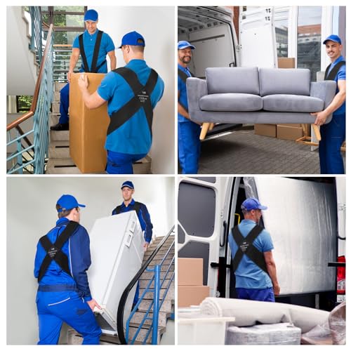Moving Straps, 2-Person Lifting & Moving Straps, Lifting Straps for 2 Movers, Shoulder Moving Strap Dolly for Lifting Furniture, Appliances, Mattresses, or Any Item Up to 800 lbs, 2 Years Warranty - color: Black