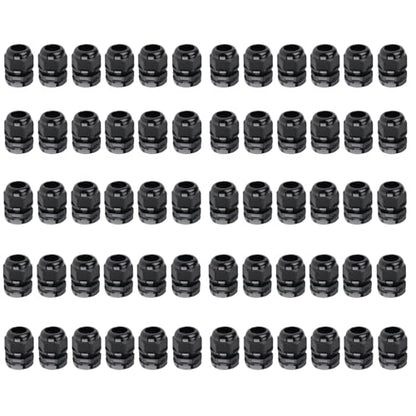 60 Pcs 1/2" NPT Cable Gland 6-12mm Waterproof IP68 Nylon PA66 Connector - size: NPT 3/8"(10Pcs)