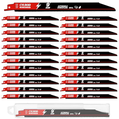 25 Pack 9 in 14/18 TPI Reciprocating Saw Blades for Sawzall Blades Metal Cutting,M42 Steel Cobalt Bi-Metal Blades for Automobile Dismantling Replace for Milwaukee for Dewalt for Diablo Sawblade - size: 9 inch, style: 14/18 TPI Set