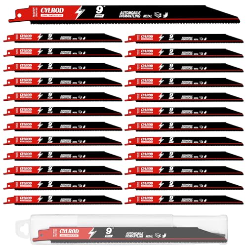 25 Pack 9 in 14/18 TPI Reciprocating Saw Blades for Sawzall Blades Metal Cutting,M42 Steel Cobalt Bi-Metal Blades for Automobile Dismantling Replace for Milwaukee for Dewalt for Diablo Sawblade - size: 9 inch, style: 14/18 TPI Set