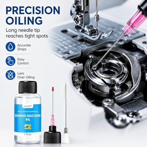 1oz Fine Light Sewing Machine Oil Cleaning Kit w/ 1.5" Needle Tip & Brush - size: 1oz