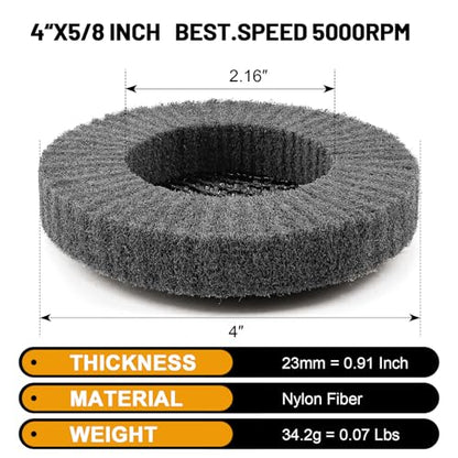 10Pc 4" Nylon Fiber Flap Disc 600 Grit Buffing Wheel Angle Grinder - style: 600 Grit 10Pcs
