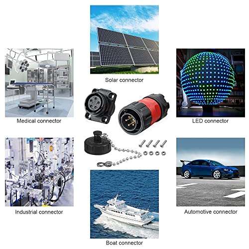 5 Pin Waterproof M20 Aviation Connector 10A 500V - style: 5PIN