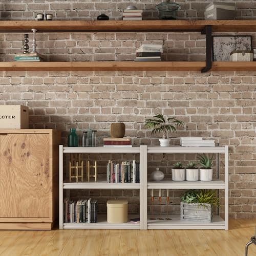 Garage Shelving Adjustable 3 Tier Heavy Duty Metal Storage Shelves Adjustable Utility Rack Organization for Kitchen, Pantry, Closet, Garage, Office 31.5" W x 15.75" D x 31.5" H, White - color: White-s 3 Tier