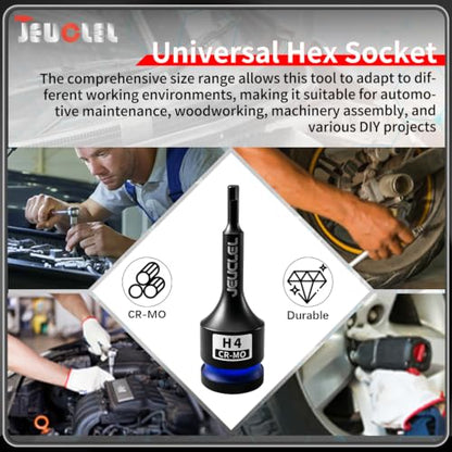 4mm Hex Impact Bit Socket, H4 1/2" Drive Allen Socket, Cr-Mo Steel - size: 1PC | H4 4MM