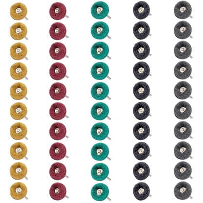 50 PCS Abrasive Buffing Wheel, 1 Inch Polishing Kit 80-600 Grit - style: Mix Color 50pcs