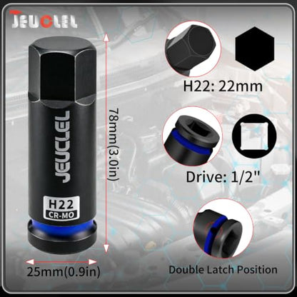 22mm Hex Impact Bit Socket, H22 1/2" Drive Allen Socket, Cr-Mo - size: 1PC | H22 22MM