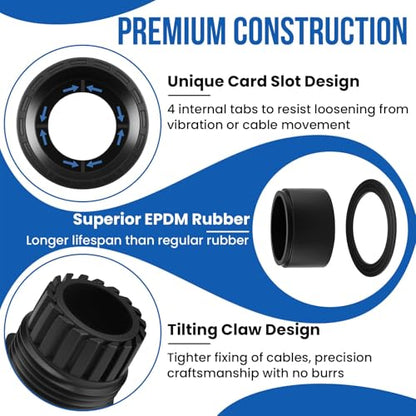 22 Pcs NPT Cable Gland Kit,1/4”, 3/8”, 1/2”, 3/4”, 1”