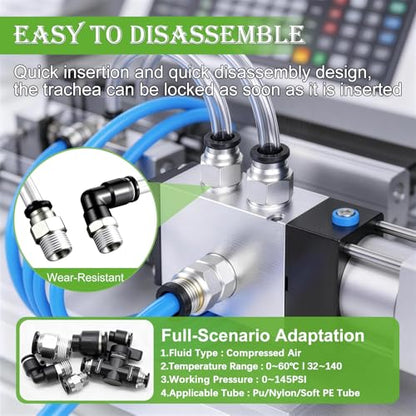 mxuteuk 100PCS Quick Connect Air Hose Fittings,Quick Release Pneumatic Kit - size: 100PCS