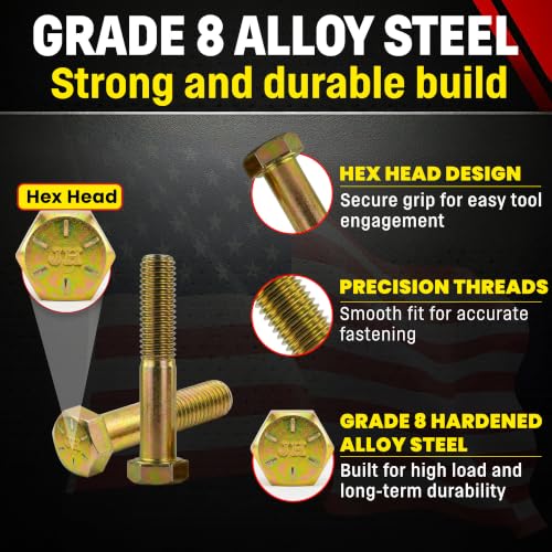 Chenango Supply 5/8-11 x 3-1/2" Grade 8 Hex Head Cap Screws - size: 5/8-11 x 3-1/2" Hex Bolt