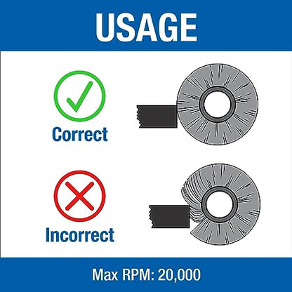 Mercer Industries 186510 - 4" x 1/2" x 5/8"-11 Knot Wire Wheel, .020 Carbon Steel Wire (with metric adapters) - color: .020 Carbon Steel (With Metric Adapters), size: 4" x 1/2" x 5/8"-11, style: Knot Wire Wheel