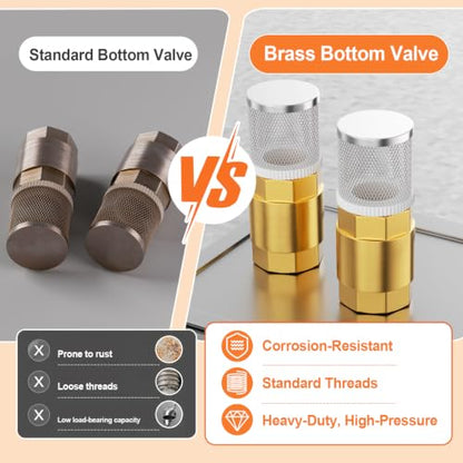 GASHER 3" FBSP Brass Vertical Check Valve with SS Strainer Screen - size: 3" FBSP
