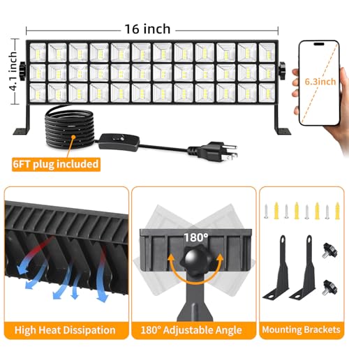 14000LM 100W LED Shop Lights, Plug in Garage Light for Workbench, 2 Pack