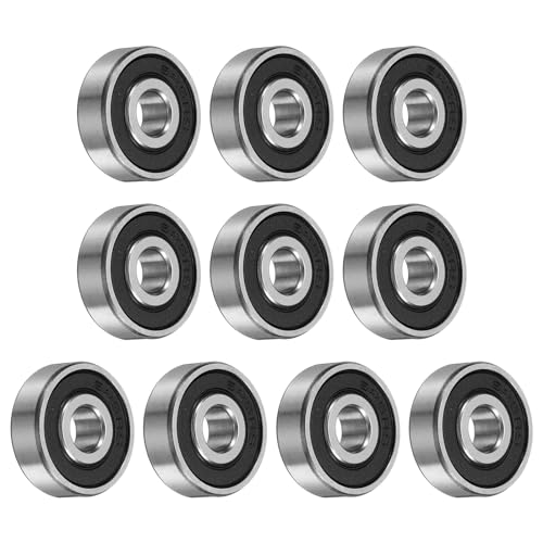 uxcell 10pcs 625-2RS Bearing 5x16x5mm, Chrome Steel Double Rubber Seals Miniature Bearing, Lubricated Deep Groove Ball Bearings, P6 (ABEC 3) - size: 625-2RS