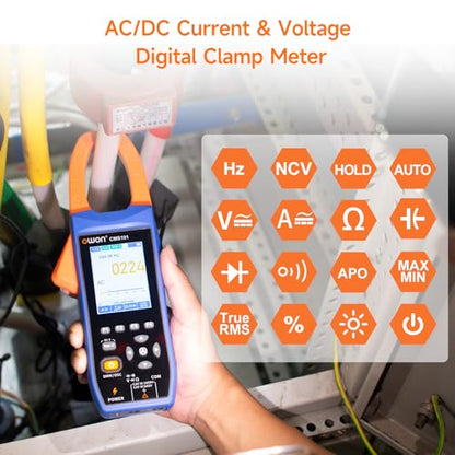 OWON Digital Clamp Meter with 2.8-inch IPS LCD Display, AC/DC Oscilloscope Function 3 in 1, 20000 Count True RMS Auto-ranging Current Meter, Bluetooth Current Meter and Oscilloscope - style: Yel101